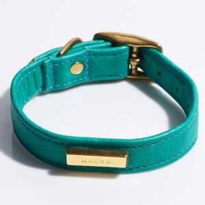 Leather Dog Collar by Hound Collection with Gold Bar Logo